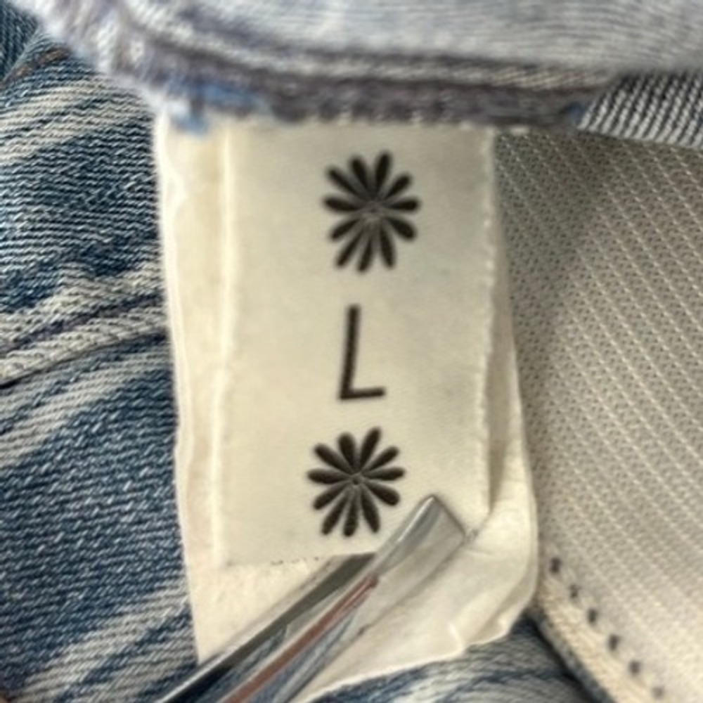 Show Me Your Mumu Berkley Bells‎ Flared Bell Bottom Jeans Sz Large Blue Striped - Picture 4 of 9